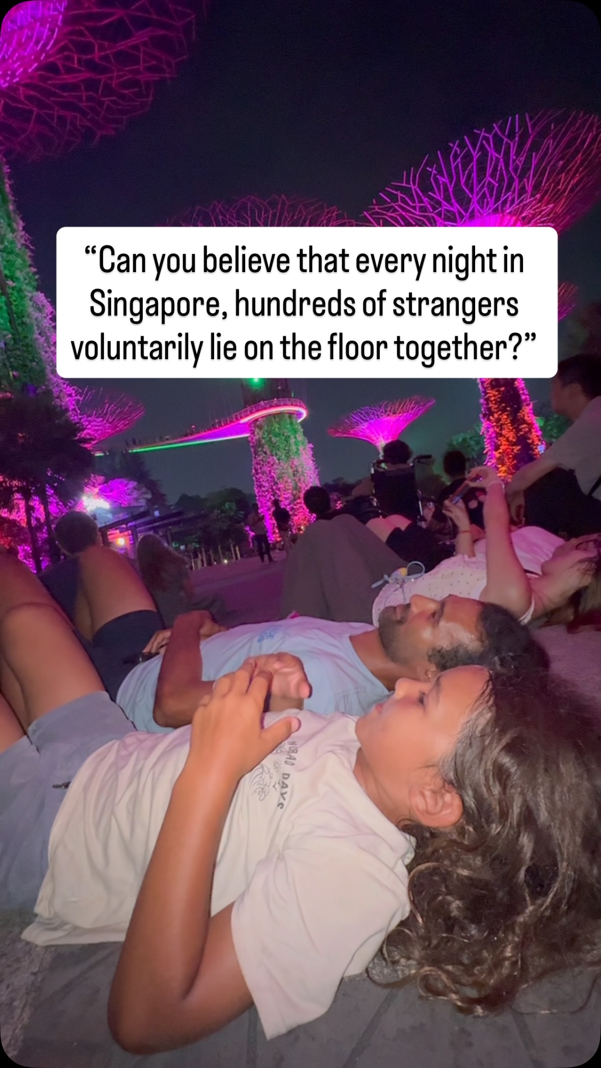 This is why we prioritise trips over things, EVERY SINGLE TIME! Follow along for more family travel @thefamilyfind.

Can you believe this light show experience is completely free every night in Singapore at 7.45 and 8.45pm.

Be sure to arrive 30 minutes before the light show to get a good spot. 

📍Gardens by the Bay - Garden Rapsody